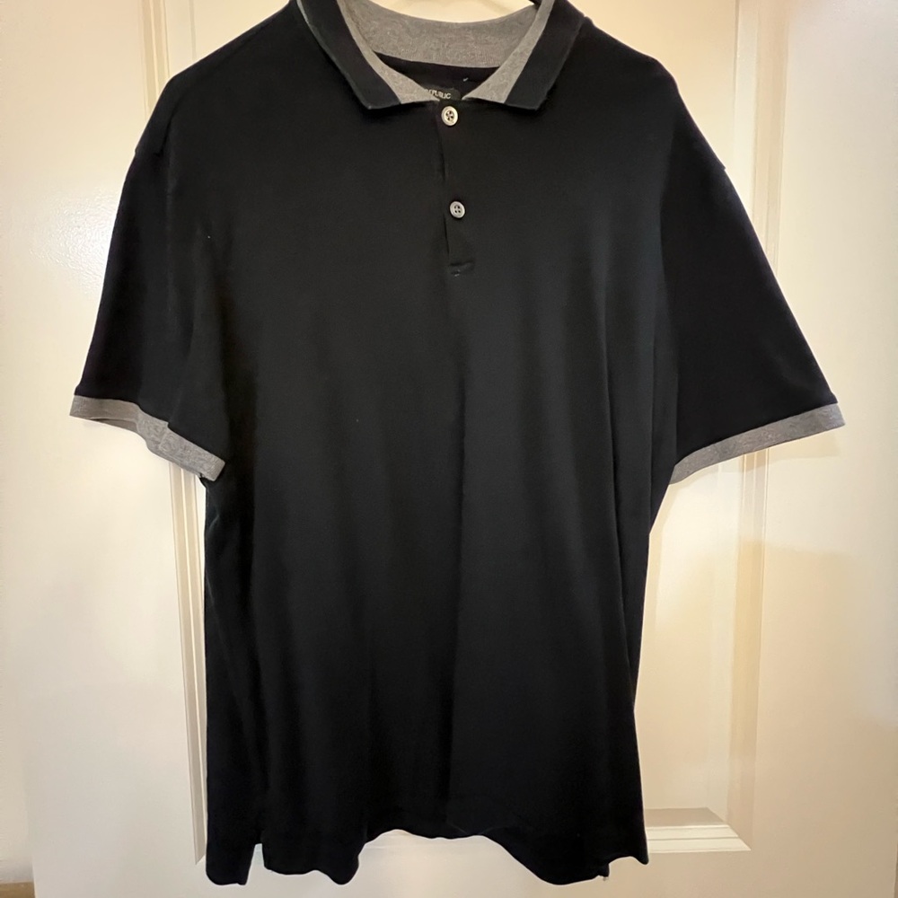 Banana Republic Black Polo with Gray Trim